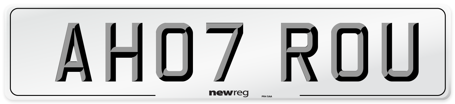 AH07 ROU Number Plate from New Reg